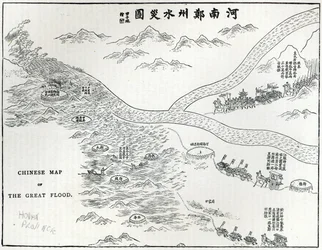 Chińska mapa Wielkiego Potopu, z „Godziny wypoczynku”, 1888 r.