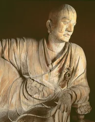 Figura lohan, dynastia Yuan (1260-1368) (drewno)
