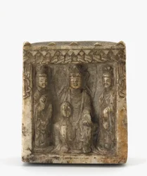 Czterostronna miniaturowa stela, prawdopodobnie zachodnia dynastia Wei, ok. 550