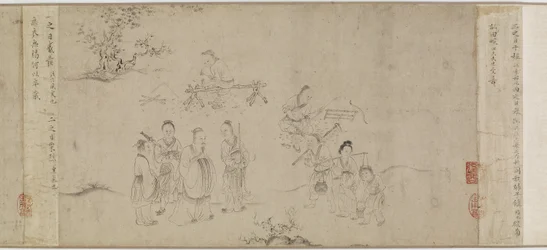 Ilustracje siódmego miesiąca z Ody Bin, dynastii Song lub dynastii Yuan, połowa XIII-połowa XIV wieku (tusz na papierze)