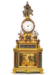 Imperialny uderzający, muzyczny i automatyczny zegar „Daoist Immortal”, warsztaty w Kantonie, okres Qianlong, 1736-95