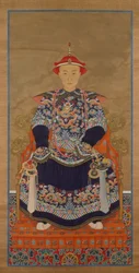 Portret cesarza Qianlong jako młodego mężczyzny, wiszący zwój