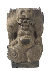 Kucający demon-strażnik, prowincja Hebei, okres podziału, 550-577 (ciemny wapień)
