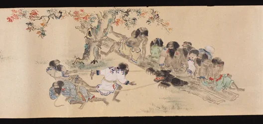 Ainu podczas polowania na niedźwiedzie, 1800-1829.
