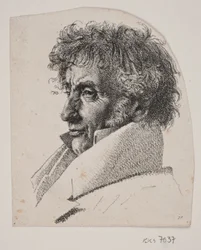 Portret mistrza piekarskiego Købke; fragment z: Arkusza z trzema portretami: mistrza piekarskiego Købke, Sophie Krohn i N. Feilberga