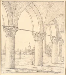 Fragment kolumnady pod Pałacem Dożów w Wenecji
