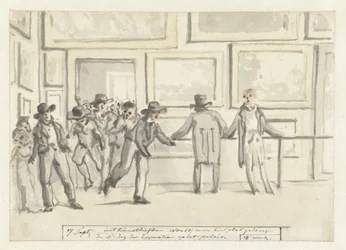 Zwiedzający na wystawie sztuki w Amsterdamie w 1808 r.