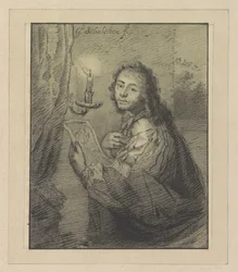 Portret Godfrieda Schalckena przy świecach