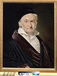„Portret niemieckiego naukowca Karla (Carla) Friedricha Gaussa (1777-1855)” (Portret matematyka, astronoma i fizyka Carla Friedricha Gaussa (1777-1855)), obraz Christiana Albrechta Jensena (1792-1870), 1840, wymiary 66 x 52 cm, Muzeum Puszkina, M