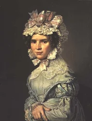 Portret damy w niebieskiej sukni