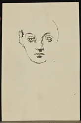 Studium twarzy (tusz na papierze)