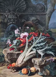 Martwa natura z rzymskim mascherone