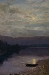 Wschód księżyca nad Solevatne (olej na płótnie)