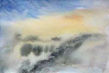 Świątynia w chmurach, 2015 (akwarela na papierze)
