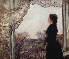 Oda Krohg przy oknie