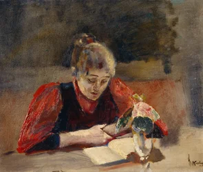 Oda siedzi i czyta