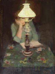 Oda z lampą (olej na płótnie)