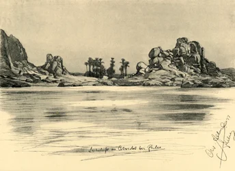 Pierwsza katarakta w pobliżu wyspy File na Nilu, Egipt, 1898.