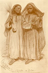 Dziewczyny w Philae, Egipt, 1898.