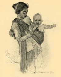Jawajska niania z europejskim dzieckiem, Magalang, 1898.