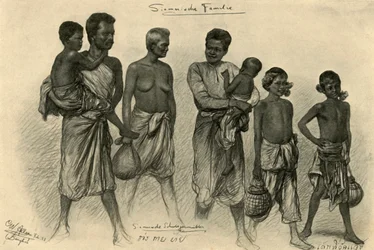 Rodzina syjamska, Bangkok, 1898.