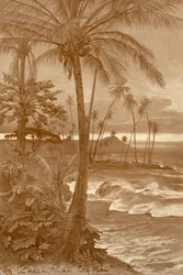 Plaża w Waikiki na Hawajach, 1898.