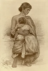 Młoda matka, Kandy, Cejlon, 1898.