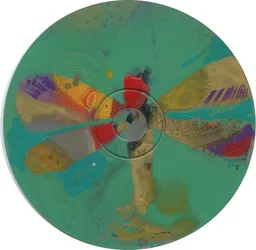 Dragonfly, ok. 2023 (akryl na płycie CD)