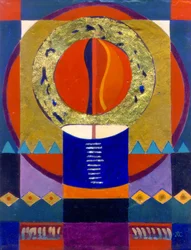 Eternal Flame, ok. 2004 (tempera jajowa na gessoed panel ze złotem płatkowym)