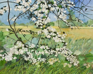 Blossom Tree, 2015 (papierowy kolaż malowany akwarelą)