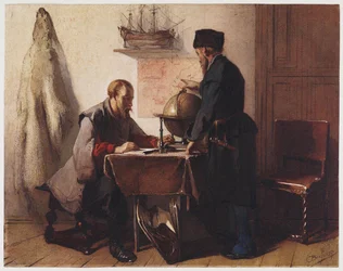 Jacob van Heemskerk i Willem Barendsz. planują swoją podróż do Arktyki w 1594 r.