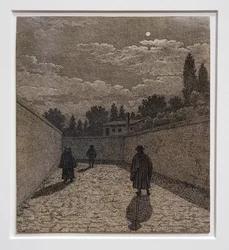 Światło księżyca na drodze, ilustracja do perspektywy liniowej, tablica IV 1838-40 (akwaforta)