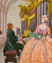 Orgelempore / Galeria organów (kolorowa litografia)