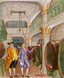 Weinkellerei / Winiarnia (kolorowa litografia)