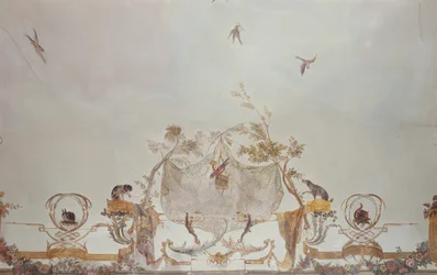 The Grande Singerie, detal, ok. 1735 r. (malowidło ścienne)