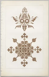 Sztuka projektowania dekoracyjnego : z dodatkiem, podającym godziny otwarcia kwiatów, wyd. Day & Son, Londyn, 1862