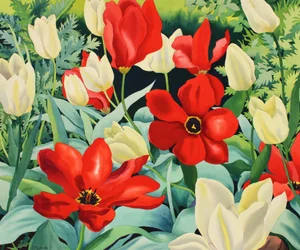 Wczesne tulipany (akwarela na papierze)
