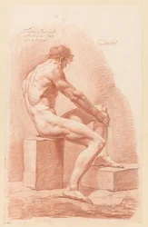 Mężczyzna nago w pozycji siedzącej, widok z boku (3 nagroda 1790)
