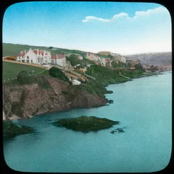 Fowey z zamku, Kornwalia, koniec XIX lub początek XX wieku