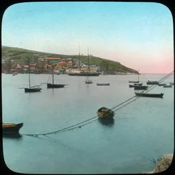 Polruan z Fowey w Kornwalii, koniec XIX lub początek XX wieku.