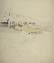 Widok kopalni na skraju miasta, 1840-49.