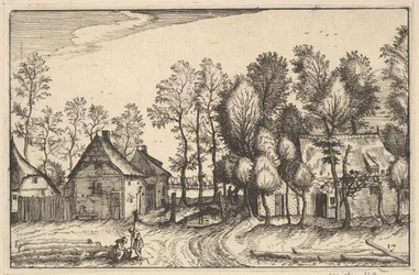 Pejzaż z ciosanymi drzewami, tablica 17 z Regionów i miast Księstwa Brabancji..., ca. 1610