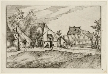 Farms in a Village, plate eight after Pictures of Farms, Country Houses and Rustic Villages (Praediorum villarum et rusticarum casularum icones)