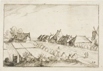 Pola i droga, płyta 24 za Obrazami farm, wiejskich domów i rustykalnych wiosek (Praediorum villarum et rusticarum casularum icones)