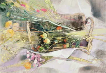 Kosz suszonych kwiatów (