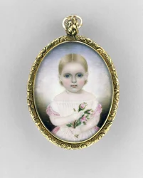 Portret dziewczyny, ok. 1840 (akwarela na kości słoniowej, złoceniach i szkle)