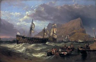 „Zwycięstwo” odholowane do Gibraltaru, 1854 r.
