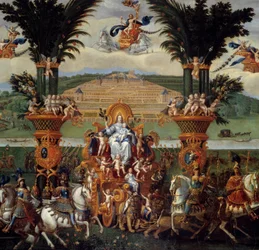 Cztery żywioły. Ziemia (Szczegóły w środku). Olej na płótnie. Wymiary: 4,22 x 1,14m. Obraz Claude