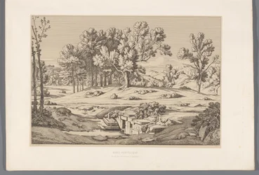 Landschap met gezicht op de berg Pentelikon Góra Pentelic (tytuł na obiekcie) Widoki najsłynniejszych miejsc starożytnej Grecji (...) (tytuł serii)