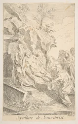 Złożenie do grobu Chrystusa. Twórcy: Claude Gillot, Jacques Gabriel Huquier.